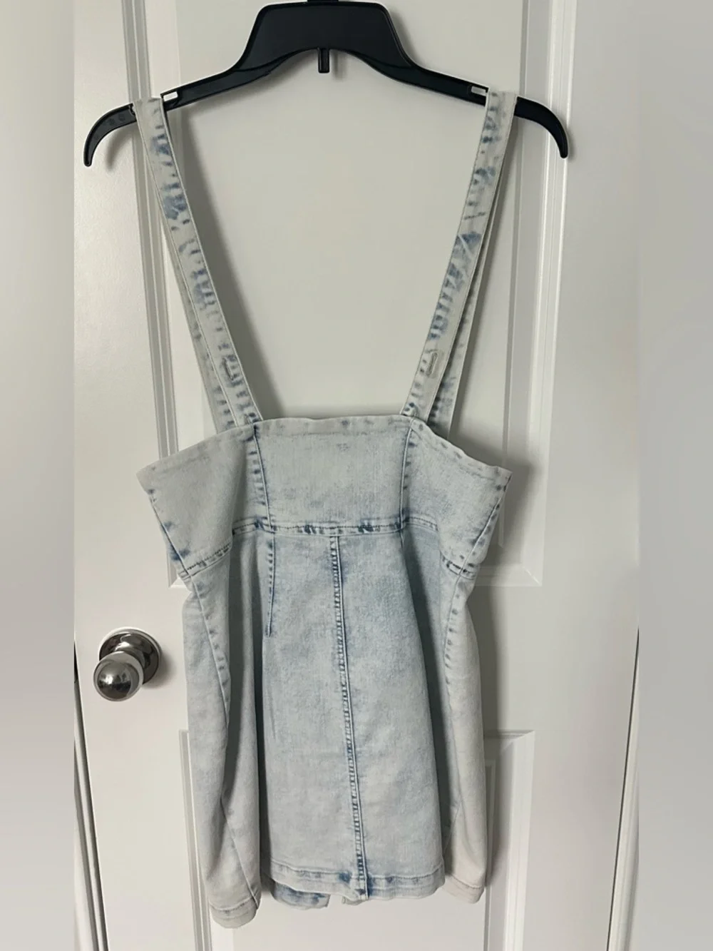 wild fable Light Blue Denim Overall Dress with Front Zip - Picture 3 of 4